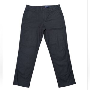 Gap Chino Pants Mid Rise Flat Front Ankle Length Women's Size 6 Black